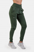 High-Waist Loose Fit Joggingsbukser Dark green 1