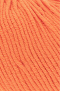 Close up af Garnnoegle fra lang yarn merino 120 farve orange neon