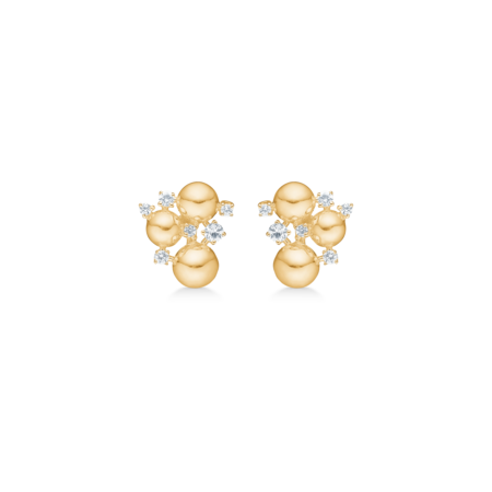 CHAMPAGNE øreringe i 14 karat guld med hvid safir.