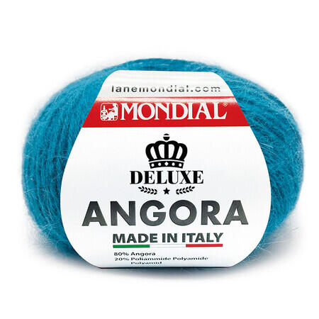 garnnoegle i angora fra mondial i farven Turkis - 656