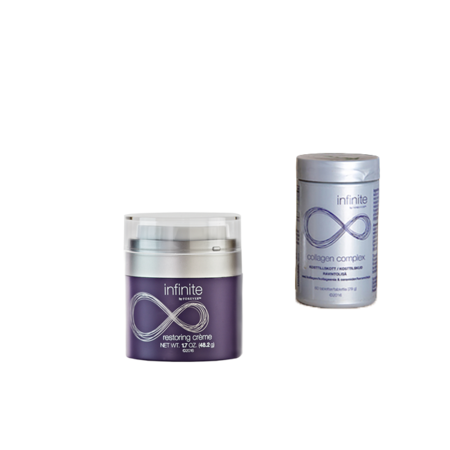 infinite by Forever til anti aging hudpleje: restoring creme og collagen complex