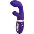 Vibe Couture Ravish Rabbit vibrator i blød silikone med dobbelt motor og metallic håndtag
