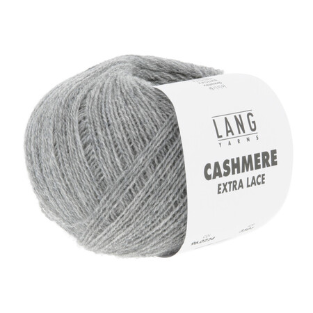 Garnnøgle cashmere ekstra lace fra Lang Yarns i farven grå meleret