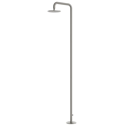 Sined SANTADI CANNA FUCILE Fritstående udendørsbruser i AISI 316L rustfrit stål Gun Metal 25 cm brusehoved koldt eller forblandet vand til ekstern vandstyring