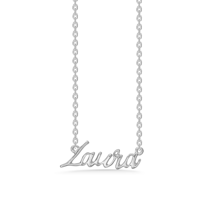 Name Tag Necklace Laura - halskæde med navn - navnehalskæde i sterling sølv
