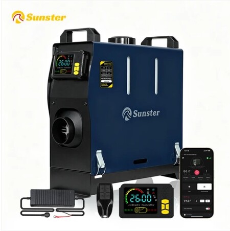 Sunster TR B1 2kW All-in-One dieselfyr med Bluetooth
