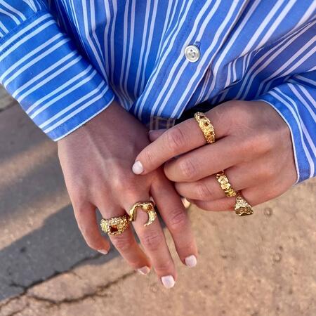 Lunar ring in gold-plated silver | Studio Z