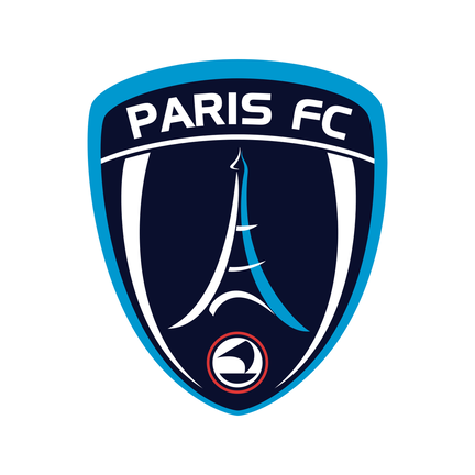 Paris FC klublogo på hvid baggrund til rundt sukkerprint og kageprint Ø2–28 cm