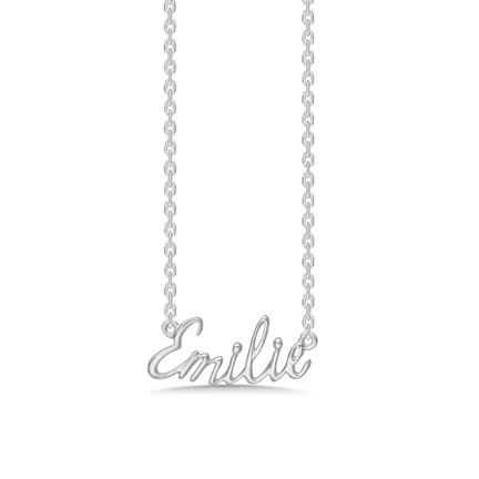 Name Tag Necklace Emilie - halskæde med navn - navnehalskæde i sterling sølv