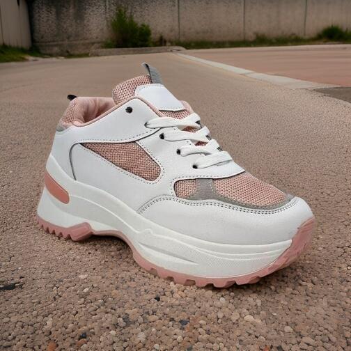 Dame Sneakers Chunky Hvid Pink