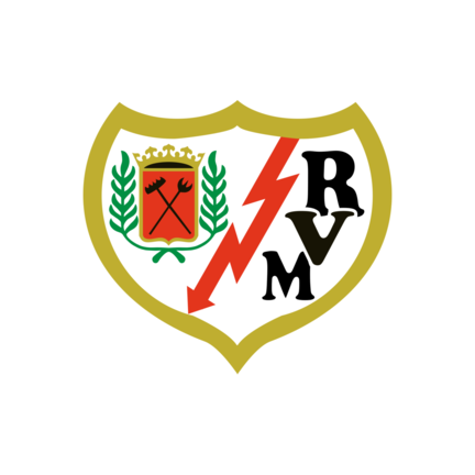 Rayo Vallecano klublogo på hvid baggrund til rundt kageprint Ø2–28 cm