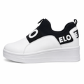 Hvid dame sneakers med LOVE print og platform sål