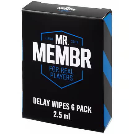 Mr. Membr Delay Wipes 6-Pack 6 ml – servietter til at forlænge samleje