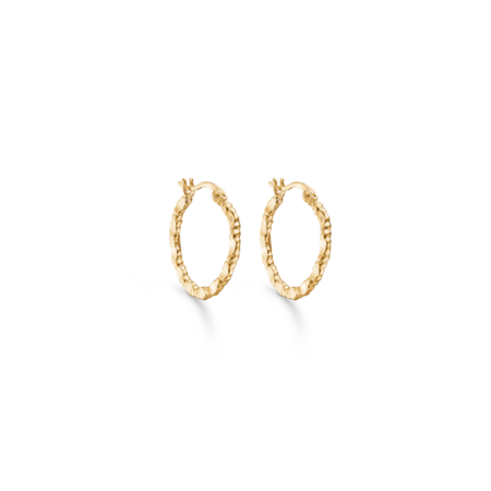 Truth Hoops - Simple earrings with fine details in pure sterling silver plated in 18 ct gold
