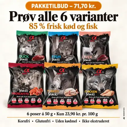 Alpha Spirit Snacks smagspakke med 6 varianter til hunde