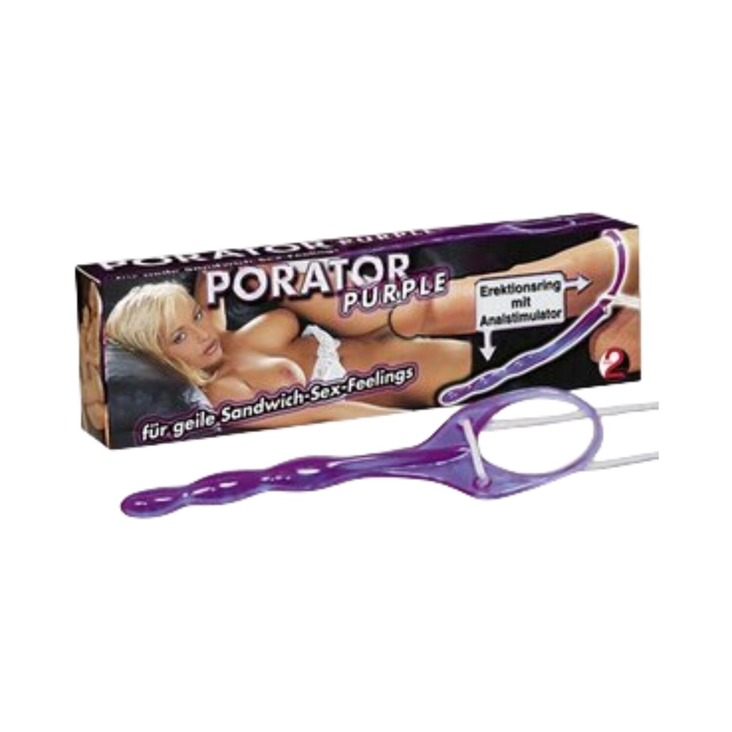 Porator Purple Erektionsring Med Analstimulator