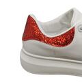 Dame sneakers hvid/rød glimmer