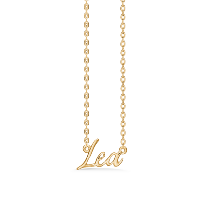 Name Tag Necklace Lea - halskæde med navn - navnehalskæde i forgyldt sterling sølv