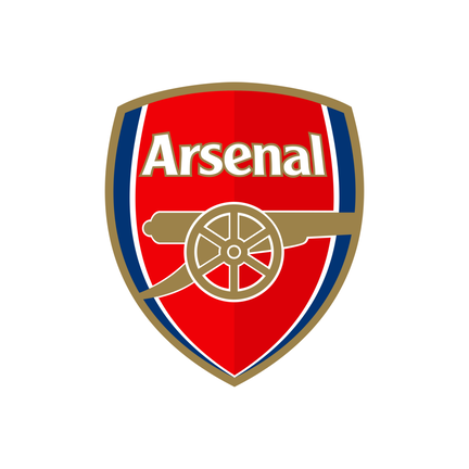 Arsenal klublogo på hvid baggrund til rundt kageprint Ø2–28 cm