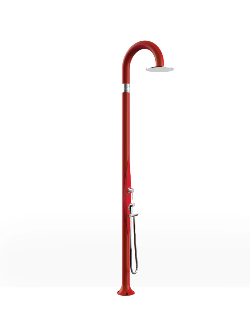 Arkema - FUNNY YIN T345 Außendusche mit Handbrause - Kalt- und Warmwasser - Rot