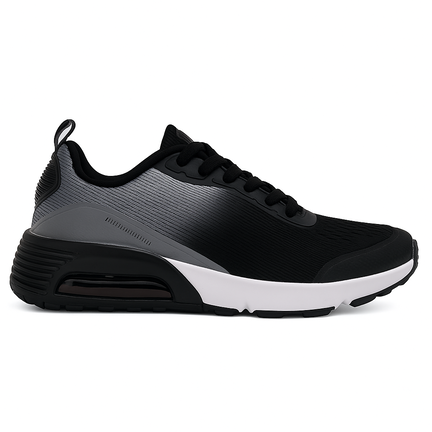 Unisex sneaker i sort og grå med luftkapsel og åndbart mesh
