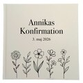 Gæstebog med blomster og navn - gæstebog til konfirmation