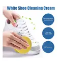Hvid skocreme til rengøring og pleje af hvide sko