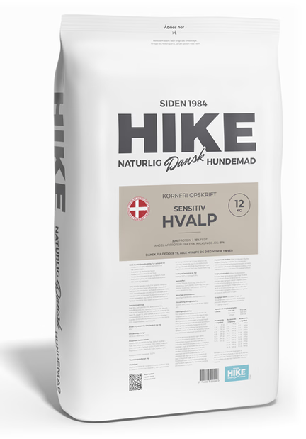 HIKE Kornfri Sensitiv Hvalp Hundemad 12 kg