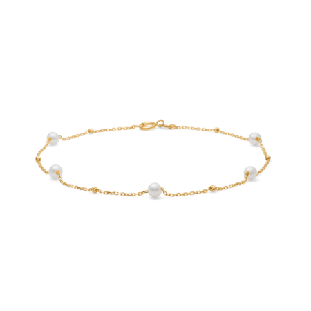 Pearl Kiss armbånd i 8 karat guld med kulturperler