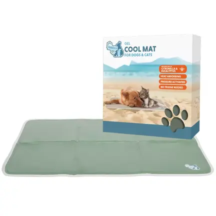 CoolPets Premium Solid Gel Coolmat Olivengrøn