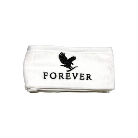 Forever Livng pandebånd i hvidt frotté