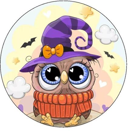 Kageprint Halloween Ugle