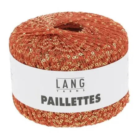 garnoegle af maerket paillettes fra lang yarns i farven red and gold