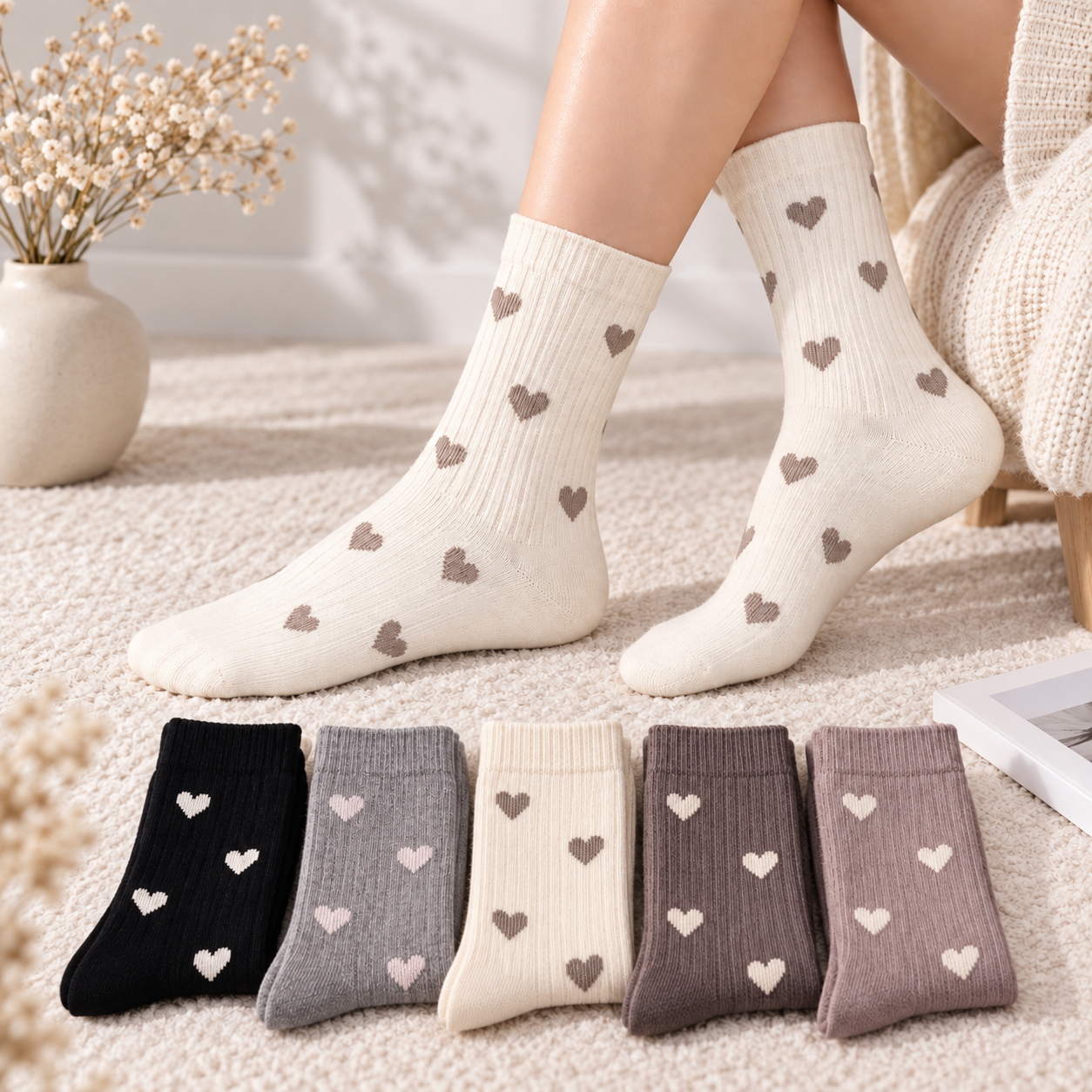 Cashmere Strømper 5-Pak - 35-38