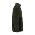 Set fra højre: Matterhorn Pasang mørkegrøn fleecejakke. Sherpa-fleece af genanvendt polyester. Praktiske lommer og elastiske manchetter.
