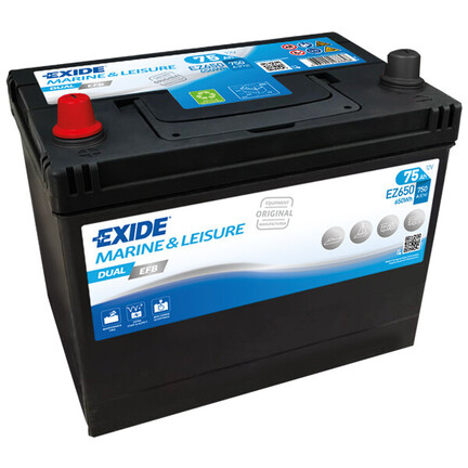 Start- og forbrugsbatteri 75Ah 750 CCA