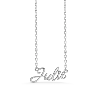 Name Tag Necklace Julie - halskæde med navn - navnehalskæde i sterling sølv