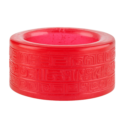 Aztec Style Penisring Single Red – rød silikone penisring med aztek-design