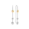 Fleur earrings in silver and 14-carat gold