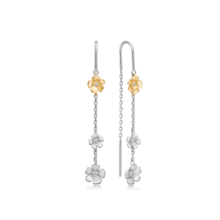 Fleur earrings in silver and 14-carat gold