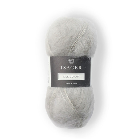 garnogle isager silk mohair farve 2s lys graa