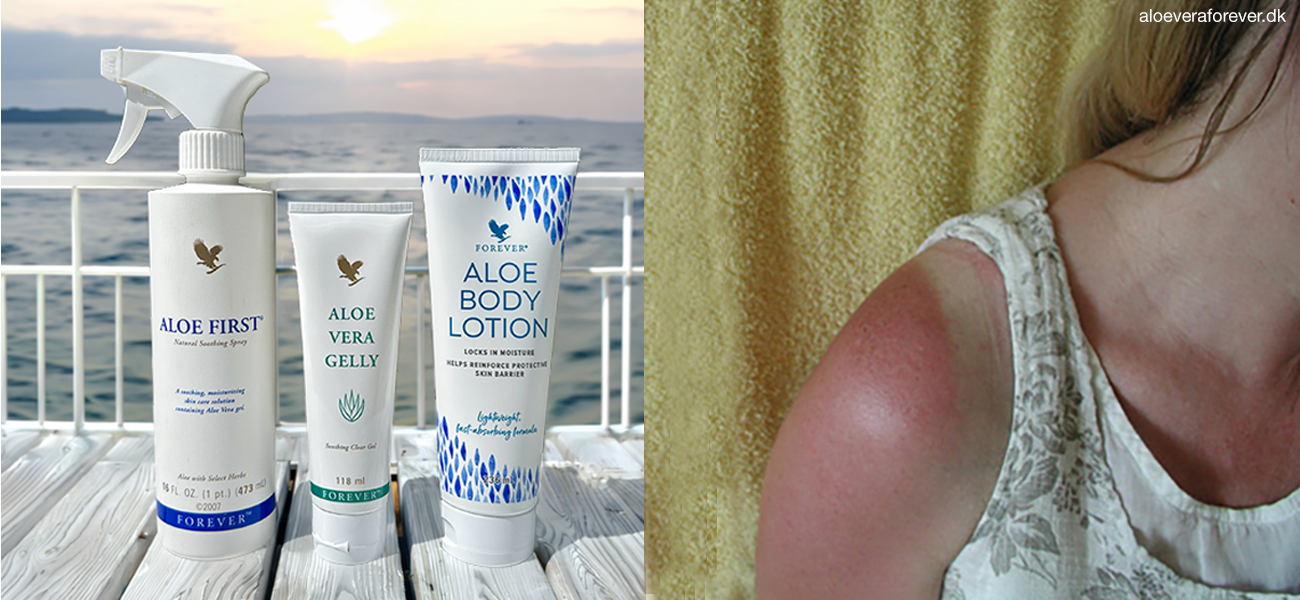 Solbrændt? Aloe First, Aloe Vera Gelly og Aloe Body Lotion er løsningen