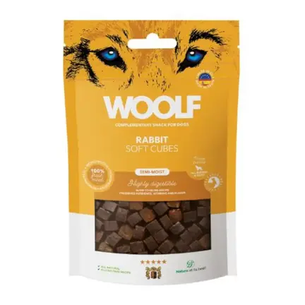 WOOLF Semi-Moist Soft Cubes Rabbit | Bløde Hundegodbidder med Kanin