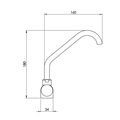 vandhane baad krom 180 mm svingtud