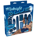 Midnight Blue 9-delt sexlegetøjssæt med vibrator, dildo, masturbator, penis sleeve og anallegetøj