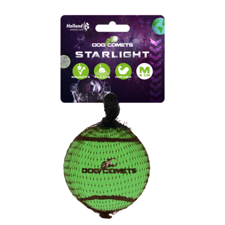 Dog Comets Starlight Tennisbold - M, Ø6cm, 80g, grøn