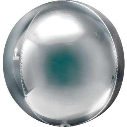 Jumbo orbz ballon sølv - kuglerunde folie balloner til helium
