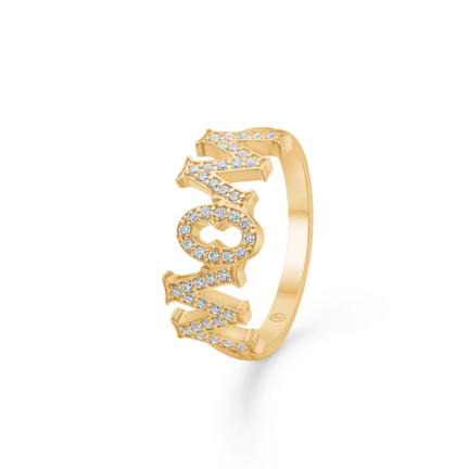 WOW/MOM diamond ring in 14 karat gold | Danish design by Mads Z