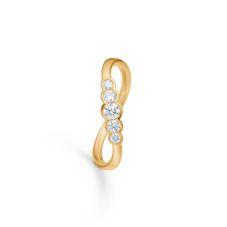 Quintelle ring i 14 karat guld