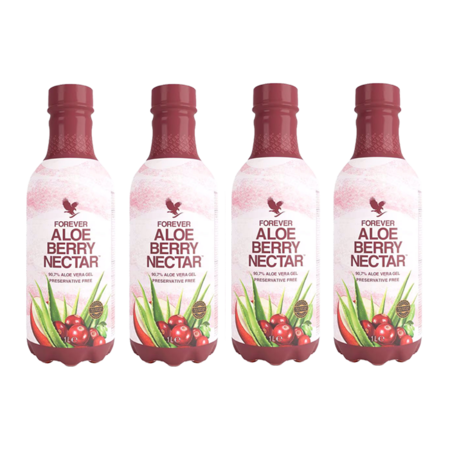 4 stk. Forever Aloe Berry Nectar Aloe vera drik med tranebær og æble